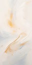 Ethereal Abstractions A Gold And White Painting With Fluid Transitions