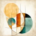 Geometric Watercolor Painting: Abstract Art With Mid-century Design