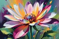 Abstract Painting of a Flower - Bold Strokes, Unfocused Background, Blooms Intermingling with Splashes