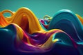 abstract painting fluid art . A mixture of colors, waves and golden curls. For posters, other printed materials. 3d render