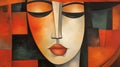 Upside Down Abstract Art: Anna Bouliaavsani\'s Serene Faces In Neo-cubist Style