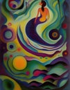 Abstract painting of a mermaid