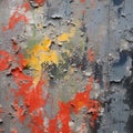 an abstract painting of paint peeling off of a wall