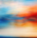 Abstract painting with red, orange, cyan and blue color gradients Royalty Free Stock Photo