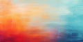 Abstract painting with red, orange, cyan and blue color gradients