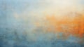 Abstract Painting: Orange, Blue, And Yellow Sky In Light Aquamarine And Gray