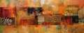 Abstract painting in the style of collaged, color splash, gold beige pantone. modern grunge background. painting on canvas style