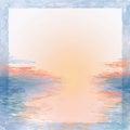 an abstract painting of the sun setting over the water Royalty Free Stock Photo