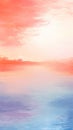 an abstract painting of a sunset over the ocean Royalty Free Stock Photo