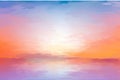 an abstract painting of a sunset over the ocean Royalty Free Stock Photo