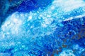 Abstract painting in superlative blue color. Liquid, fluid art pattern. Original simulation of depth ocean and the sea