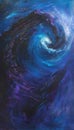 Abstract Painting with Swirling Blues and Purples Expressing Deep Emotion and Introspection