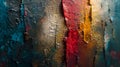 An abstract painting with threads of varying thickness and texture overlapping and intersecting to represent the