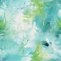 Abstract painting in turquoise green with elegant brushstrokes (tiled) Royalty Free Stock Photo