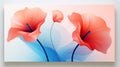 an abstract painting of two red poppies on a white background Royalty Free Stock Photo