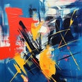 Vibrant Chaos: Abstract Painting In The Style Of Gerhard Richter Royalty Free Stock Photo