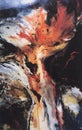 Abstract painting of volcanic eruption Royalty Free Stock Photo