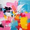 Vibrant Abstract Painting With Playful Chaos And Bold Strokes