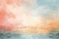 an abstract painting of water and clouds Royalty Free Stock Photo