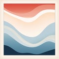 an abstract painting of waves with a red blue and white background Royalty Free Stock Photo