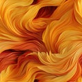 Abstract painting with wavy patterns in flaming orange (tiled