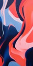 Abstract Paintings: Red, Blue, And Orange Waves In Futuristic 8k Resolution Royalty Free Stock Photo