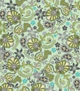 Abstract Paisley Floral Pattern