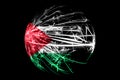 Abstract Palestine sparkling flag, Christmas ball concept isolated on black background