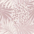 Abstract palm leaves filled with animal print