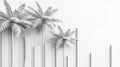 Abstract palm trees with chart integration Royalty Free Stock Photo