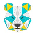 Abstract panda on white background. Polygonal triangle geometric illustration