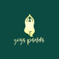 Abstract panda yoga logo