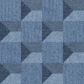 Abstract paneling pattern - seamless pattern, blue jeans textile