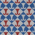 Abstract paneling pattern - seamless pattern - red-blue color -