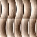 Abstract paneling pattern - waves decoration, Blasted Oak Groove Royalty Free Stock Photo