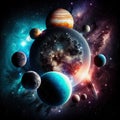Abstract of panets and galaxies Royalty Free Stock Photo