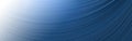 Abstract panoramic background of curved lines in blue colors. Place for text, copyspace