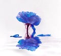 Abstract Pantone Classic Blue Mirror Image Rose Flowerscape