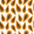 Abstract papayas summer vibes vector seamless pattern Royalty Free Stock Photo