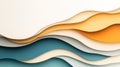 Abstract paper art background, flowing waves and soft gradients in a colorful, dynamic design Royalty Free Stock Photo