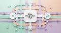 Abstract Paper Art Illustration of Data Integration Hub Concept Royalty Free Stock Photo