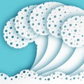 Abstract paper art sea or ocean water waves. Summer background Royalty Free Stock Photo