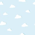 Abstract paper clouds seamless pattern