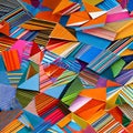 781 Abstract Paper Collage: A contemporary background featuring abstract paper collage in vibrant and harmonious colors that cre Royalty Free Stock Photo