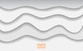 Abstract paper cut background. Gray and white waves. Realistic layers. Trendy design for web or poster. Backdrop with Royalty Free Stock Photo