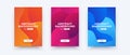 Abstract paper cut covers. Vertical banners, brochures, posters. Gradient template. Simple realistic design. Beautiful background