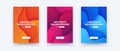 Abstract paper cut covers. Vertical banners, brochures, posters. Gradient template. Simple realistic design. Beautiful background