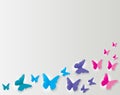 Abstract Paper Cut Out Butterfly Background. Vector Illustration Royalty Free Stock Photo