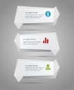 Abstract paper geometric speech bubbles infographic scheme template realistic vector illustration