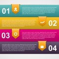 Abstract paper infographic with curled ribbons. Modern design template.